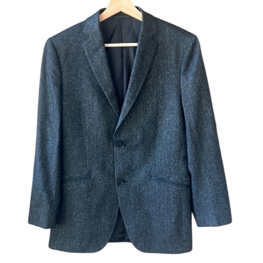 Theory Men’s 36R Wool Blend Heather Charcoal Tailored Blazer Jacket Sports Coat